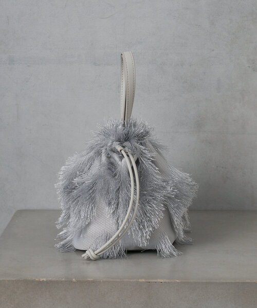 Actually（アクチュアリー）の「フリンジ巾着バッグ（トートバッグ・レディース・ブラック/グレー/グリーン/グリーン系その他/グレー系その他・0）」の11枚目の写真