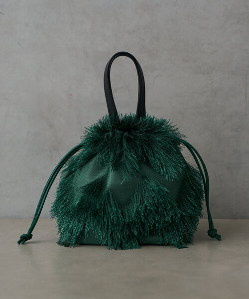 Actually（アクチュアリー）の「フリンジ巾着バッグ（トートバッグ・レディース・ブラック/グレー/グリーン/グリーン系その他/グレー系その他・0）」の17枚目の写真