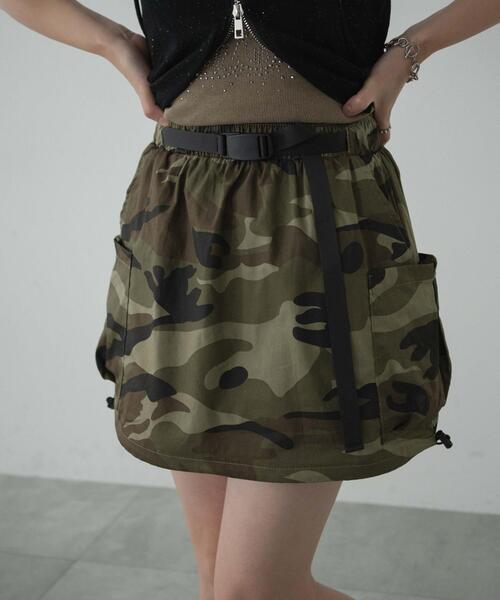 dispark（ディスパーク）の「DISPARK/カモフラサイドドローコードミニスカート（スカート・レディース・カーキ・FREE）」の18枚目の写真