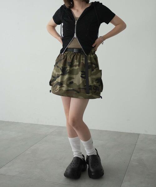dispark（ディスパーク）の「DISPARK/カモフラサイドドローコードミニスカート（スカート・レディース・カーキ・FREE）」の19枚目の写真