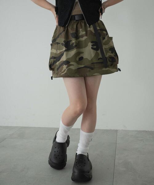 dispark（ディスパーク）の「DISPARK/カモフラサイドドローコードミニスカート（スカート・レディース・カーキ・FREE）」の22枚目の写真