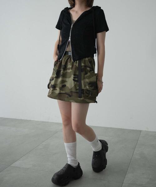 dispark（ディスパーク）の「DISPARK/カモフラサイドドローコードミニスカート（スカート・レディース・カーキ・FREE）」の14枚目の写真