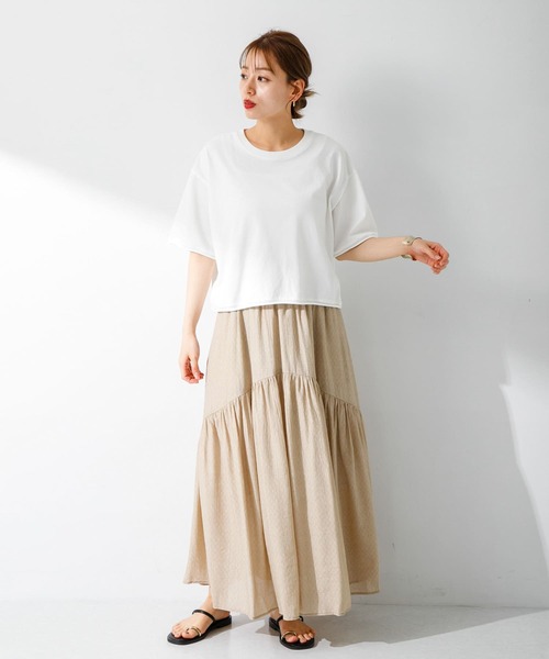 URBAN RESEARCH Sonny Label（アーバンリサーチサニーレーベル）の「楊柳ラメドビーワンティアードスカート（スカート・レディース・ベージュ/ピンク/ブラック・FREE）」の8枚目の写真