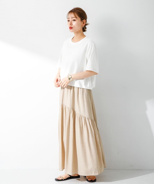 URBAN RESEARCH Sonny Label（アーバンリサーチサニーレーベル）の「楊柳ラメドビーワンティアードスカート（スカート・レディース・ベージュ/ピンク/ブラック・FREE）」の9枚目の写真