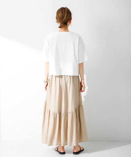 URBAN RESEARCH Sonny Label（アーバンリサーチサニーレーベル）の「楊柳ラメドビーワンティアードスカート（スカート・レディース・ベージュ/ピンク/ブラック・FREE）」の11枚目の写真