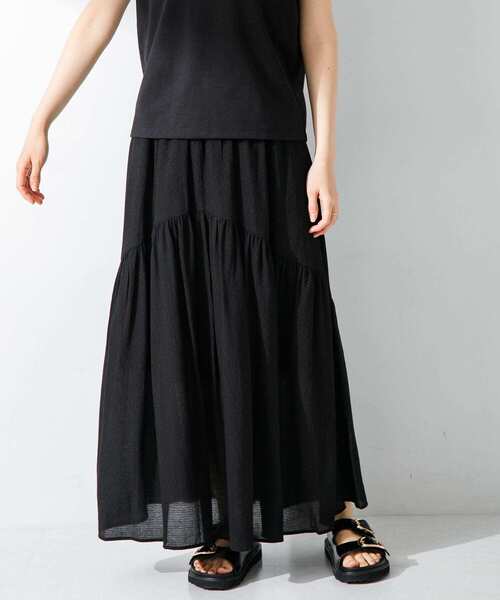 URBAN RESEARCH Sonny Label（アーバンリサーチサニーレーベル）の「楊柳ラメドビーワンティアードスカート（スカート・レディース・ベージュ/ピンク/ブラック・FREE）」の12枚目の写真