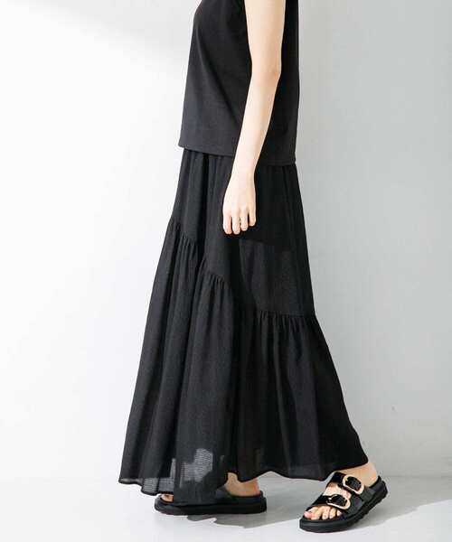 URBAN RESEARCH Sonny Label（アーバンリサーチサニーレーベル）の「楊柳ラメドビーワンティアードスカート（スカート・レディース・ベージュ/ピンク/ブラック・FREE）」の13枚目の写真