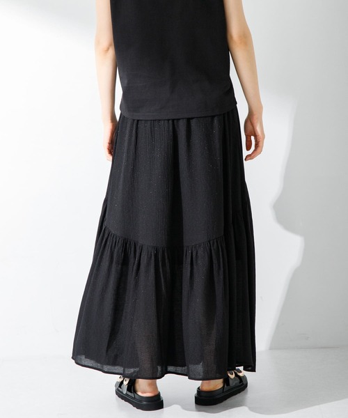 URBAN RESEARCH Sonny Label（アーバンリサーチサニーレーベル）の「楊柳ラメドビーワンティアードスカート（スカート・レディース・ベージュ/ピンク/ブラック・FREE）」の14枚目の写真