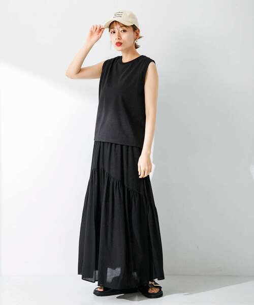 URBAN RESEARCH Sonny Label（アーバンリサーチサニーレーベル）の「楊柳ラメドビーワンティアードスカート（スカート・レディース・ベージュ/ピンク/ブラック・FREE）」の16枚目の写真