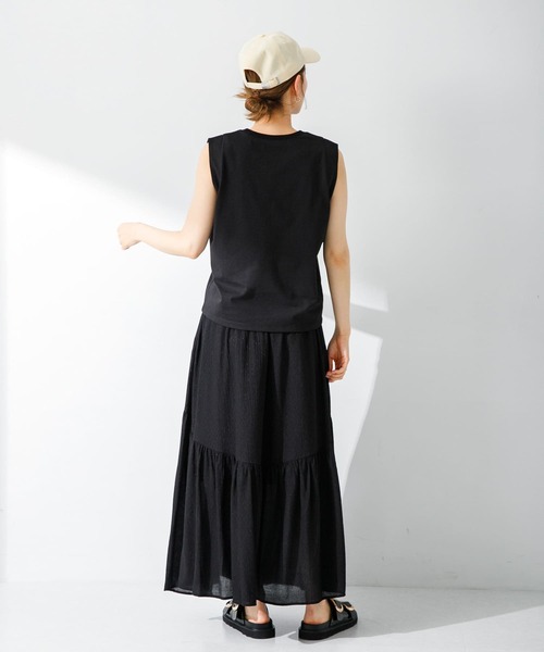 URBAN RESEARCH Sonny Label（アーバンリサーチサニーレーベル）の「楊柳ラメドビーワンティアードスカート（スカート・レディース・ベージュ/ピンク/ブラック・FREE）」の18枚目の写真