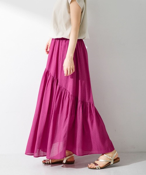 URBAN RESEARCH Sonny Label（アーバンリサーチサニーレーベル）の「楊柳ラメドビーワンティアードスカート（スカート・レディース・ベージュ/ピンク/ブラック・FREE）」の20枚目の写真