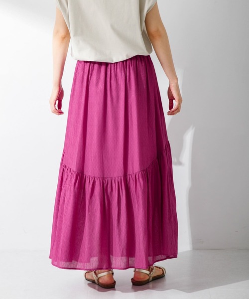 URBAN RESEARCH Sonny Label（アーバンリサーチサニーレーベル）の「楊柳ラメドビーワンティアードスカート（スカート・レディース・ベージュ/ピンク/ブラック・FREE）」の22枚目の写真