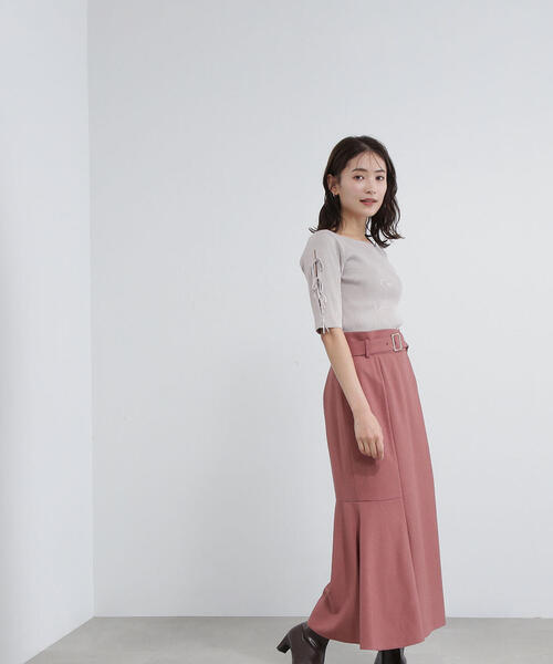 NATURAL BEAUTY BASIC(ナチュラルビューティーベーシック)の「◇スリットリボンスリーブニット(ニット/セーター・レディース・ブラック/ライトグリーン/グレイッシュベージュ・FREE)」の13枚目の写真