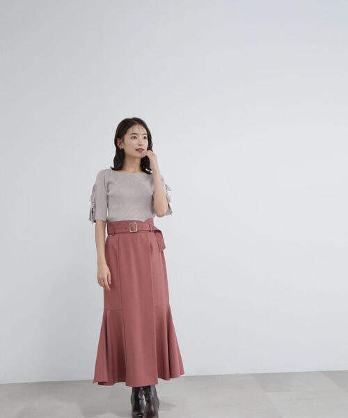 NATURAL BEAUTY BASIC(ナチュラルビューティーベーシック)の「◇スリットリボンスリーブニット(ニット/セーター・レディース・ブラック/ライトグリーン/グレイッシュベージュ・FREE)」の15枚目の写真