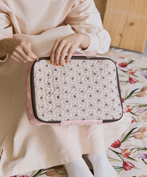Casselini（キャセリーニ）の「Casselini HOME(キャセリーニ ホーム)ジャガード収納バッグSS（収納グッズ・レディース・ネイビー/ブルー/アイボリー・FREE）」の2枚目の写真