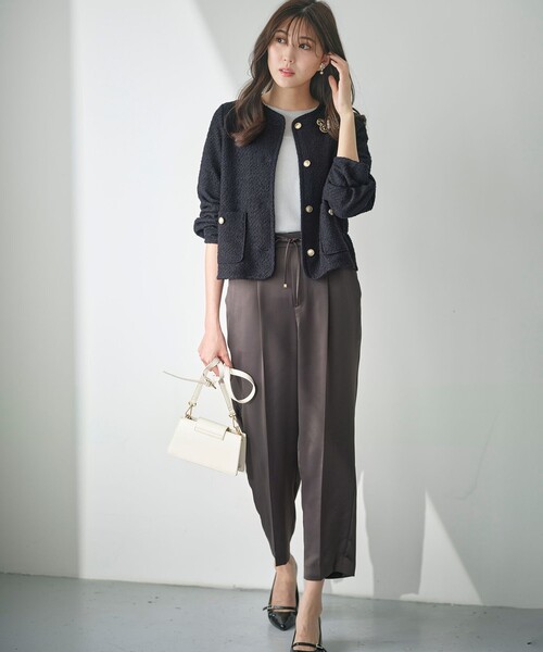 ANY SIS（エニィスィス）の「【洗える】サテンドロストイージー パンツ（その他パンツ・レディース・パープル系/グレー系/ダークブラウン系・4）」の3枚目の写真