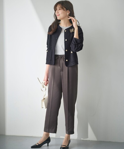 ANY SIS（エニィスィス）の「【洗える】サテンドロストイージー パンツ（その他パンツ・レディース・パープル系/グレー系/ダークブラウン系・4）」の6枚目の写真