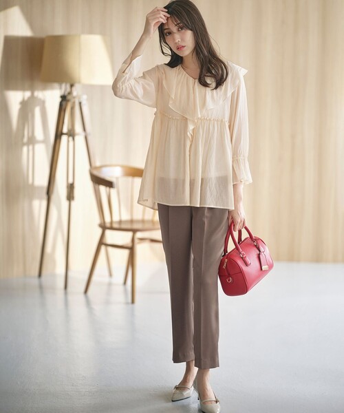 ANY SIS（エニィスィス）の「【洗える】サテンドロストイージー パンツ（その他パンツ・レディース・パープル系/グレー系/ダークブラウン系・4）」の7枚目の写真