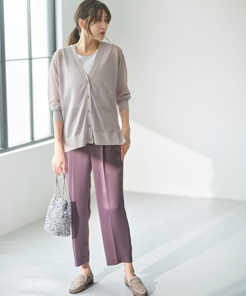 ANY SIS（エニィスィス）の「【洗える】サテンドロストイージー パンツ（その他パンツ・レディース・パープル系/グレー系/ダークブラウン系・4）」の10枚目の写真