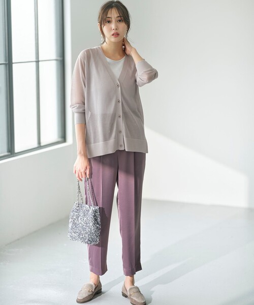 ANY SIS（エニィスィス）の「【洗える】サテンドロストイージー パンツ（その他パンツ・レディース・パープル系/グレー系/ダークブラウン系・4）」の11枚目の写真