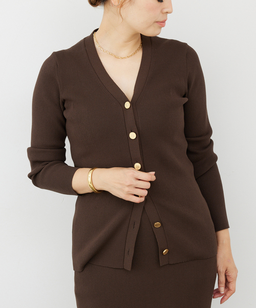 追加 *DINER RIB Vネックカーディガン（カーディガン/ボレロ