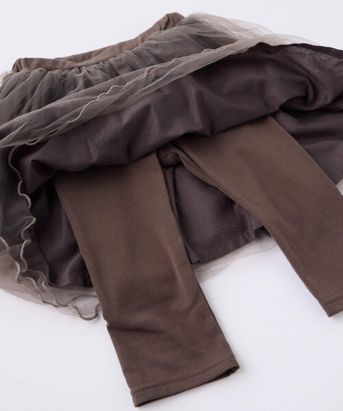 Noeil aime BeBe（ノイユエイムベベ）の「チュールスカート付きスパッツ(90~130cm)（スカート・キッズ・ベージュ/グレー・90cm/100cm/110cm/120cm/130cm）」の19枚目の写真