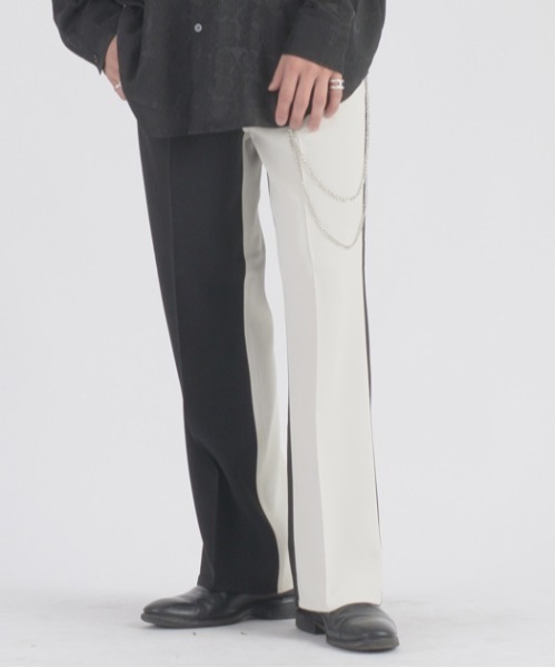 【セール】【REGIEVO】チェーン付きフレア―パンツ（スラックス）｜REGIEVO（レジエボ）