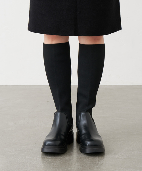 LE TALON（ルタロン）の「GRISEタンクソールニットロングブーツ