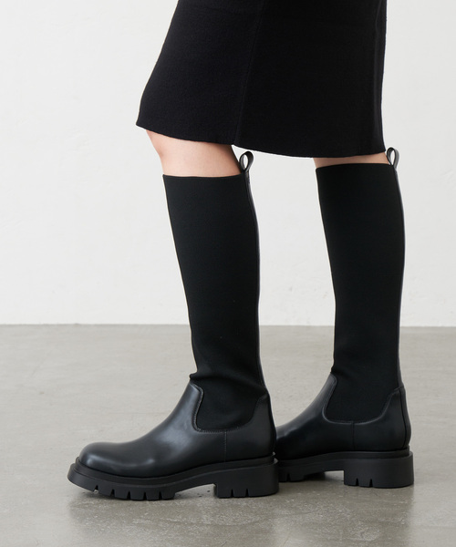 Le talon GRISE 黒 ロングブーツ M GRISEタンクソールニーハイブーツ（ロングブーツ）｜LE TALON（ル