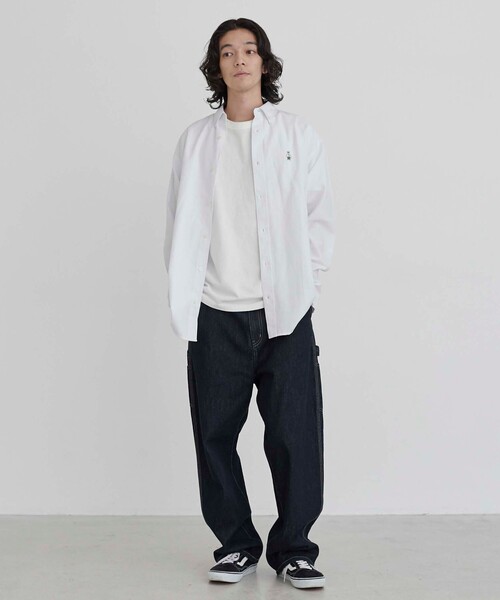 coen（コーエン）の「ワンポイントベア刺繍レギュラーカラーシャツ（シャツ/ブラウス・メンズ・ホワイト/ライトブルー/その他1/ネイビー・M/S/XL/L）」の7枚目の写真