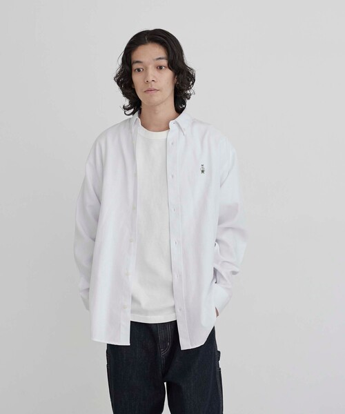 coen（コーエン）の「ワンポイントベア刺繍レギュラーカラーシャツ（シャツ/ブラウス・メンズ・ホワイト/ライトブルー/その他1/ネイビー・M/S/XL/L）」の10枚目の写真