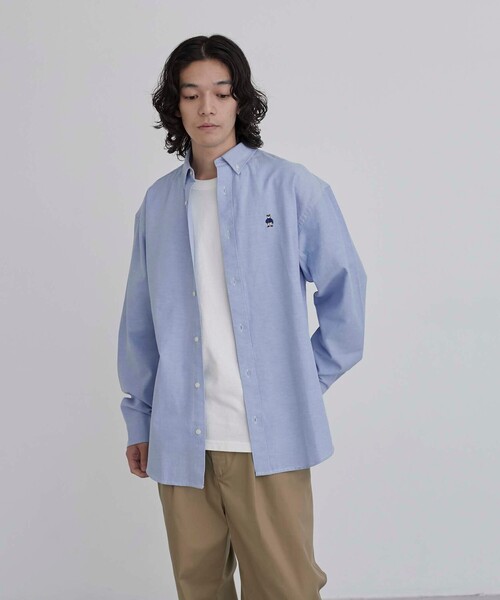 coen（コーエン）の「ワンポイントベア刺繍レギュラーカラーシャツ（シャツ/ブラウス・メンズ・ホワイト/ライトブルー/その他1/ネイビー・M/S/XL/L）」の13枚目の写真