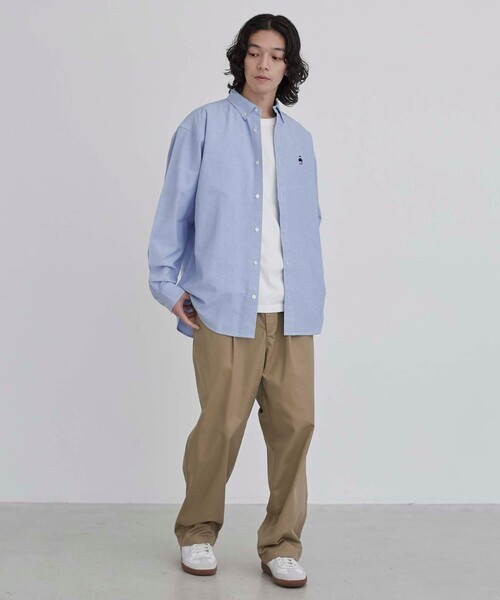 coen（コーエン）の「ワンポイントベア刺繍レギュラーカラーシャツ（シャツ/ブラウス・メンズ・ホワイト/ライトブルー/その他1/ネイビー・M/S/XL/L）」の14枚目の写真