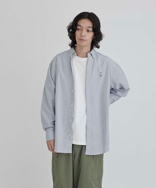 coen（コーエン）の「ワンポイントベア刺繍レギュラーカラーシャツ（シャツ/ブラウス・メンズ・ホワイト/ライトブルー/その他1/ネイビー・M/S/XL/L）」の18枚目の写真