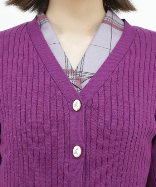 an another angelus（アンアナザーアンジェラス）の「アートローズプリント釦リブニットカーディガン/ananotherangelus（カーディガン/ボレロ・レディース・ブルーグリーン/アイボリー/パープル・FREE）」の13枚目の写真