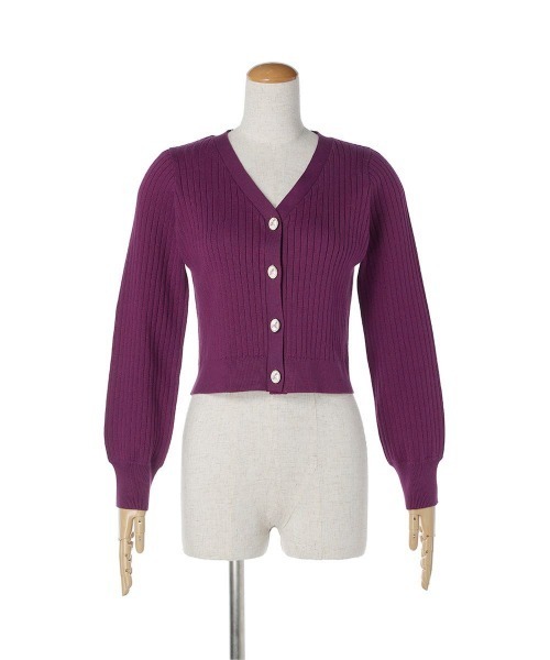 an another angelus（アンアナザーアンジェラス）の「アートローズプリント釦リブニットカーディガン/ananotherangelus（カーディガン/ボレロ・レディース・ブルーグリーン/アイボリー/パープル・FREE）」の19枚目の写真
