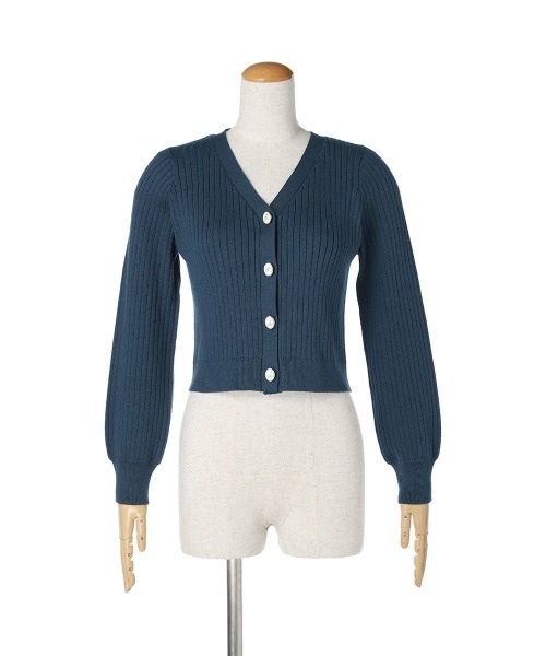 an another angelus（アンアナザーアンジェラス）の「アートローズプリント釦リブニットカーディガン/ananotherangelus（カーディガン/ボレロ・レディース・ブルーグリーン/アイボリー/パープル・FREE）」の18枚目の写真