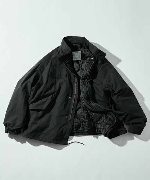 FREAK'S STORE（フリークスストア）の「限定展開 ビッグシルエット ライナーセット ショートモッズコート/ブルゾン＆キルティングライナーセット/2枚セット/3WAY（ブルゾン・メンズ・オリーブ/ブラック・SMALL/LARGE/MEDIUM）」の4枚目の写真