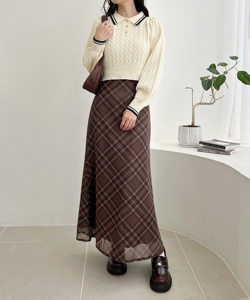 one after another NICE CLAUP(ワンアフターアナザーナイスクラップ)の「【ZOZOTOWN限定商品】ハートボタンケーブルニット(ニット/セーター・レディース・アイボリー/ブラック/ブラウン/ラベンダー・FREE)」の18枚目の写真