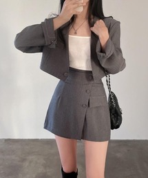 dream in the cradle（ドリームインザクレイドル）の「ノーカラージャケット＆ショートパンツセット（セットアップ）」