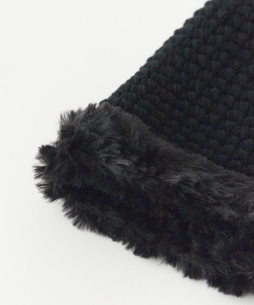 ROOPTOKYO(ループトウキョウ)の「ひも付き ニット ファーバケットハット バラクラバ(ハット・レディース・アイボリー/ブラック/ブラウン・FREE)」の5枚目の写真