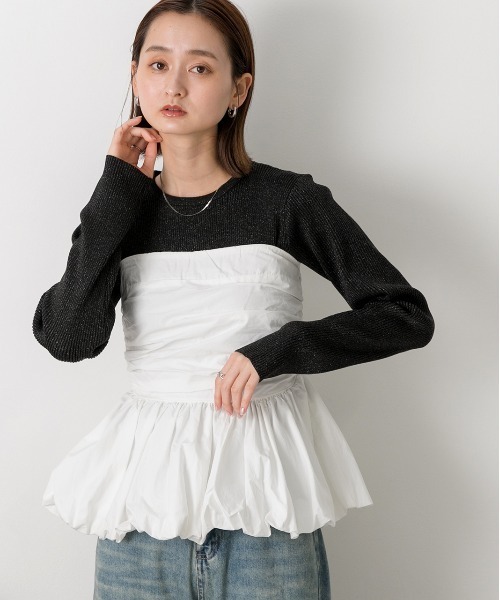 ad thie(アドティエ)の「クルーネック ラメニットプルオーバー(ニット/セーター・レディース・ブラック/グレー/レッド/ブラウン/アイボリー/ピンク・FREE)」の17枚目の写真