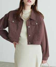 natural couture（ナチュラルクチュール）の「デニム風ショート丈ブルゾン（ブルゾン）」