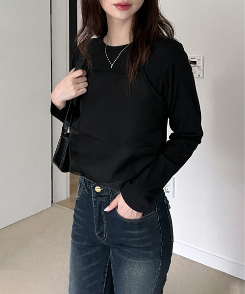 by muni:r(バイ ムニール)の「メッシュレイヤードトップス(Tシャツ/カットソー・レディース・ホワイト/ブラック/グレー系その他/クリーム・FREE)」の16枚目の写真