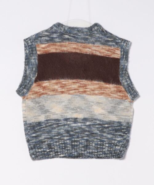 セール】【keel】シャギーマルチボーダーニットベスト（ニット