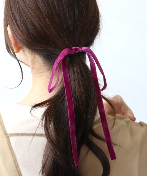 確認　ヘアリボン ヘアゴム　ドレープリボン　1014　アンティークローズ　ブルー 確認 ヘアリボン ヘアゴム ドレープリボン 1014 アンティーク