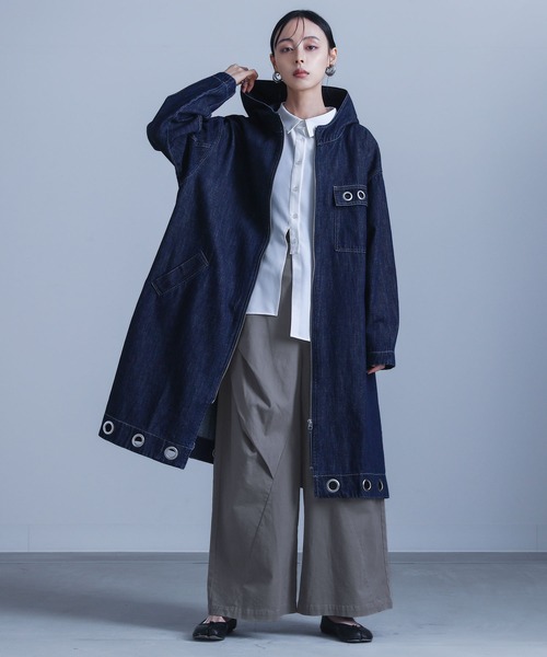 kOhAKU（コハク）の「『タックデザインワイドパンツ』（その他パンツ・レディース・ブラック/グレー・2/1）」の22枚目の写真