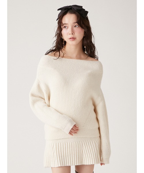 LILY BROWN（リリーブラウン）の「オフショルダーラメニットセットアップ（ワンピース・レディース・ピンク系その他/オフホワイト/ブルー・FREE）」の13枚目の写真