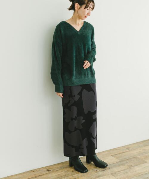 ITEMS URBANRESEARCH（アイテムズ アーバンリサーチ）の「ニットロングスカート（スカート・レディース・ブラウン系その他/ブラック系その他/ダークブラウン・FREE）」の7枚目の写真