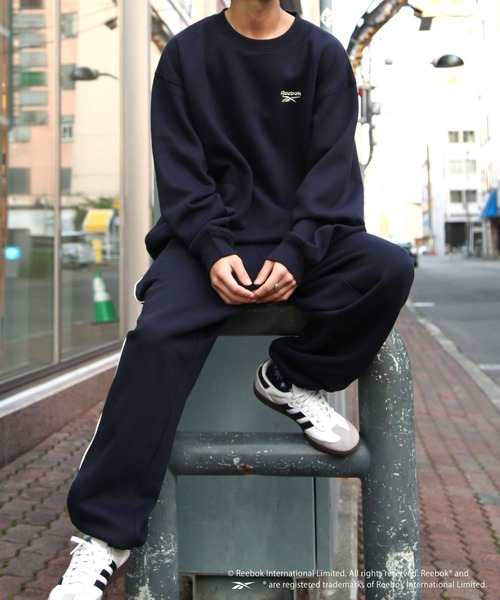 Reebok（リーボック）の「【REEBOK】 ワンポイント ロゴ 刺繍 シームポケット ドローコード 裏起毛 長袖 スウェット クルー トレーナー 【セットアップ可能】（スウェット・レディース・ネイビー/オートミール/ブラック・MEDIUM/LARGE）」の18枚目の写真